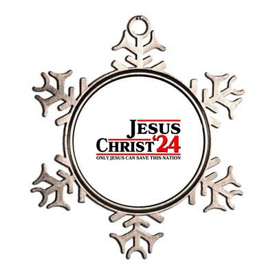 Vote Jesus Christ 2024 Only Jesus Can Save This Nation Metallic Star Ornament