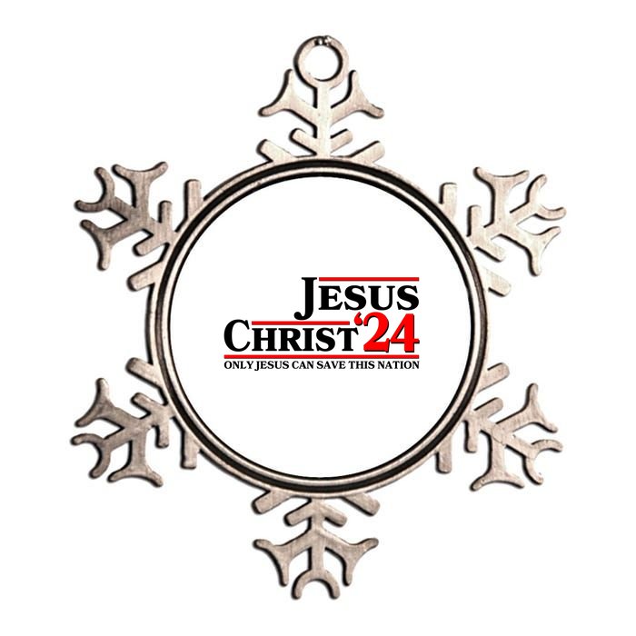 Vote Jesus Christ 2024 Only Jesus Can Save This Nation Metallic Star Ornament