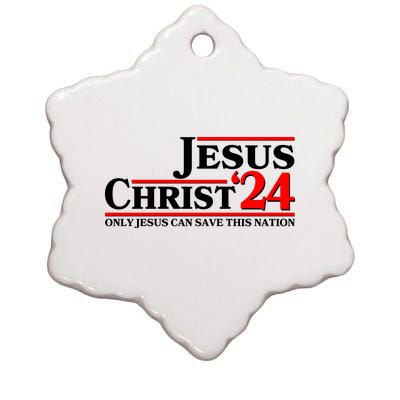 Vote Jesus Christ 2024 Only Jesus Can Save This Nation Ceramic Star Ornament