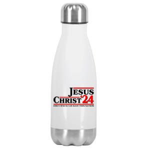 Vote Jesus Christ 2024 Only Jesus Can Save This Nation Stainless Steel Insulated Water Bottle