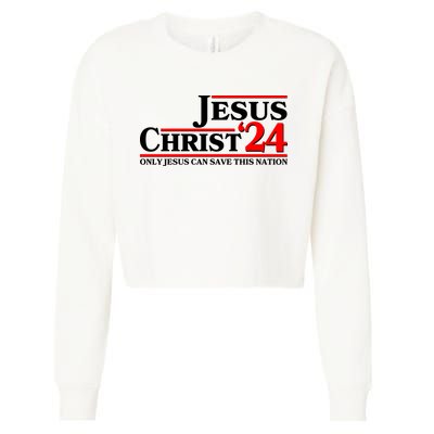 Vote Jesus Christ 2024 Only Jesus Can Save This Nation Cropped Pullover Crew