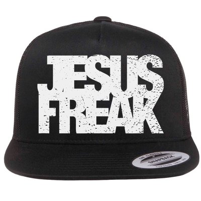 Vintage Jesus Freak Gift 70's Style Distressed Christian Gift Flatbill Hat