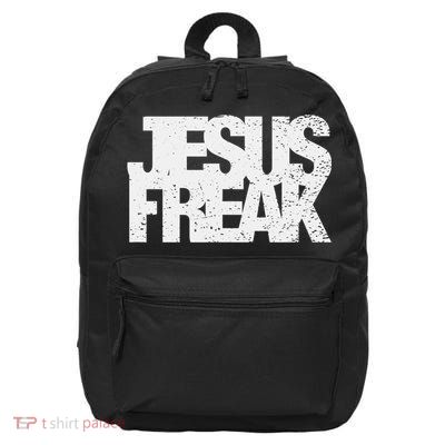 Vintage Jesus Freak Gift 70's Style Distressed Christian Gift 16 in Basic Backpack