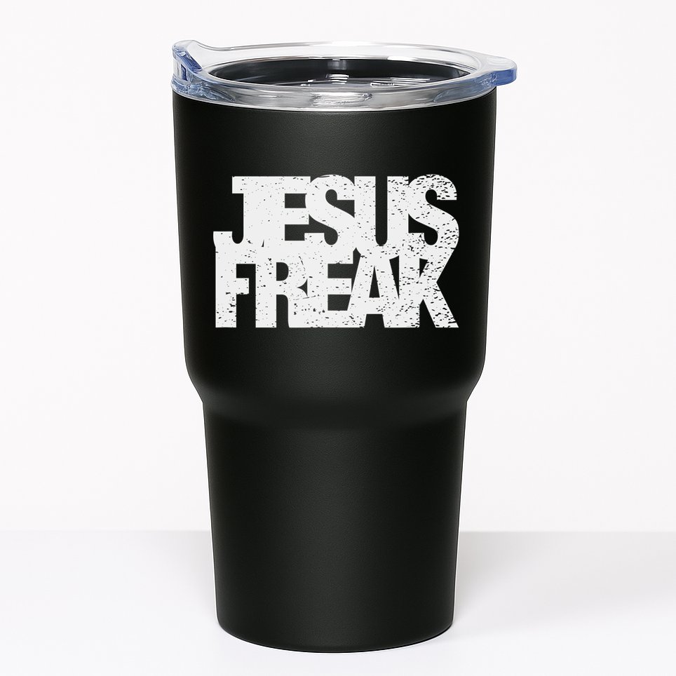 Vintage Jesus Freak Gift 70's Style Distressed Christian Gift Tumbler