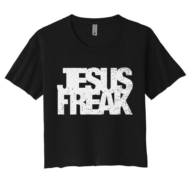 Vintage Jesus Freak Gift 70's Style Distressed Christian Gift Crop Top