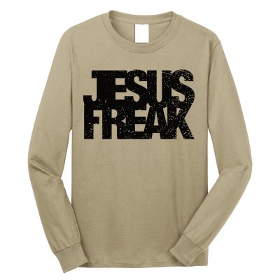 Vintage Jesus Freak Gift 70's Style Distressed Christian Gift Long Sleeve Shirt