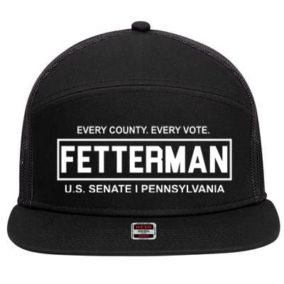 Vote John Fetterman For Senate 7 Panel Mesh Trucker Snapback Hat