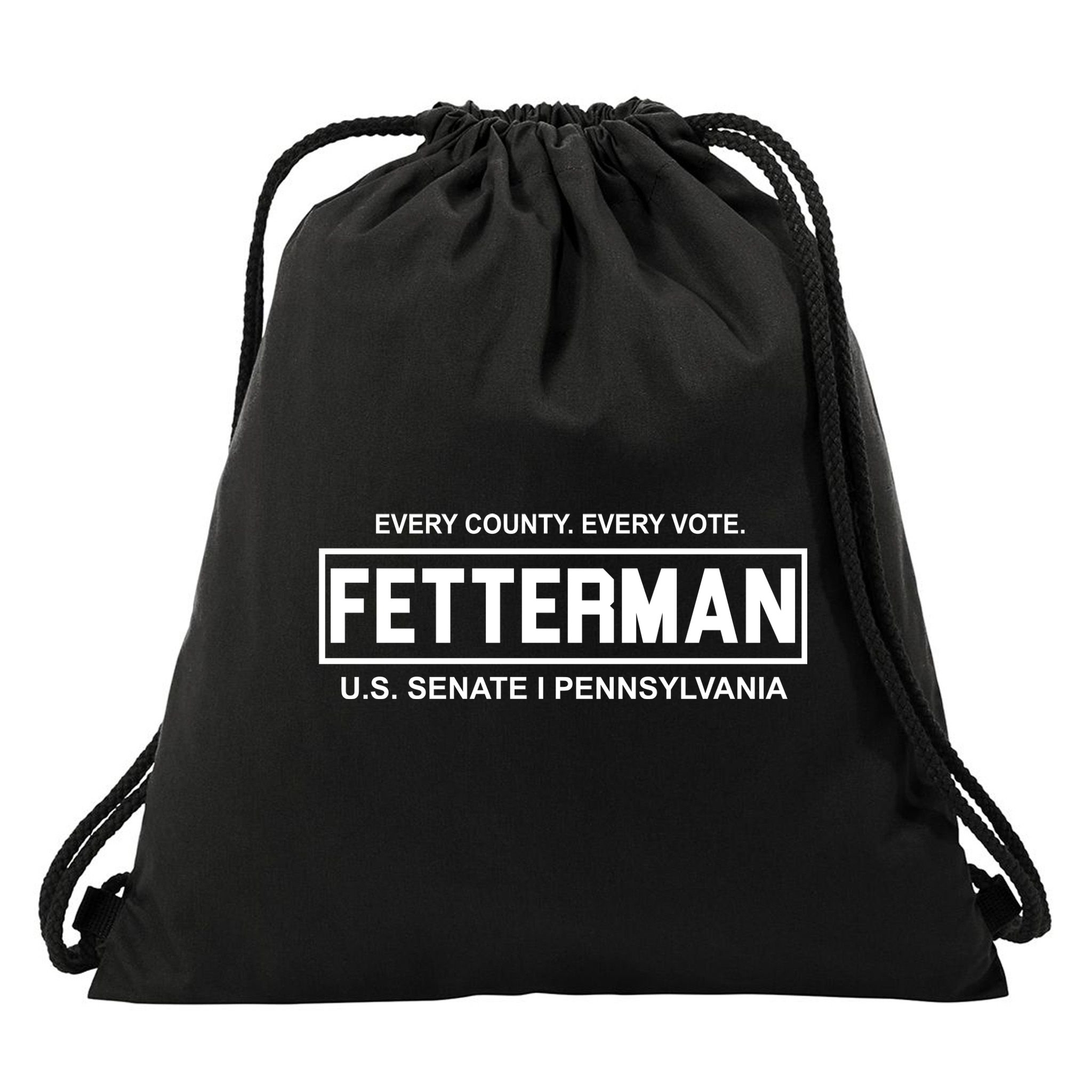 Vote John Fetterman For Senate Drawstring Bag