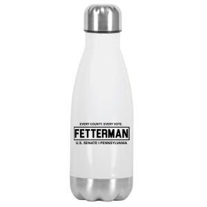 Vote John Fetterman For Senate Stainless Steel Insulated Water Bottle