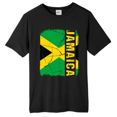 Vintage Jamaican Flag Jamaica Pride Roots Heritage Gift Tall Fusion ChromaSoft Performance T-Shirt