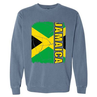 Vintage Jamaican Flag Jamaica Pride Roots Heritage Gift Garment-Dyed Sweatshirt