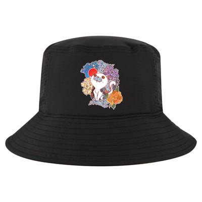 Vintage Japanese Flowers Tattoo Cat Cool Comfort Performance Bucket Hat