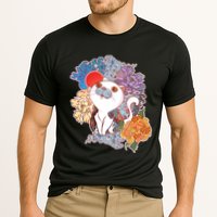 Vintage Japanese Flowers Tattoo Cat Performance Shirt