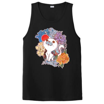 Vintage Japanese Flowers Tattoo Cat PosiCharge Competitor Tank