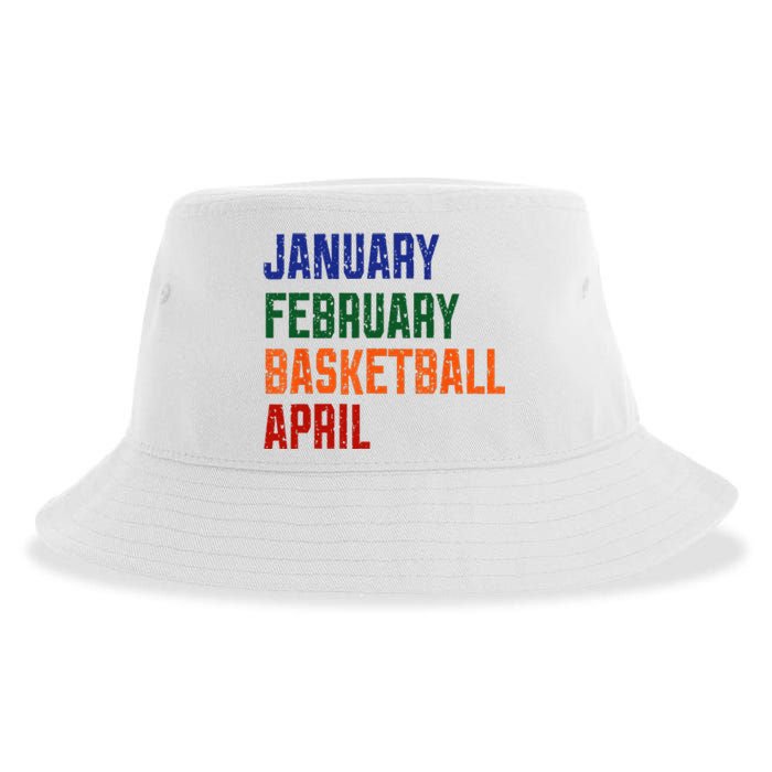 Vintage January February Basketball April Sustainable Bucket Hat