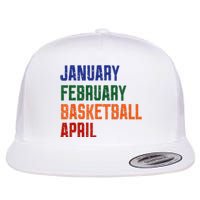 Vintage January February Basketball April Flat Bill Trucker Hat