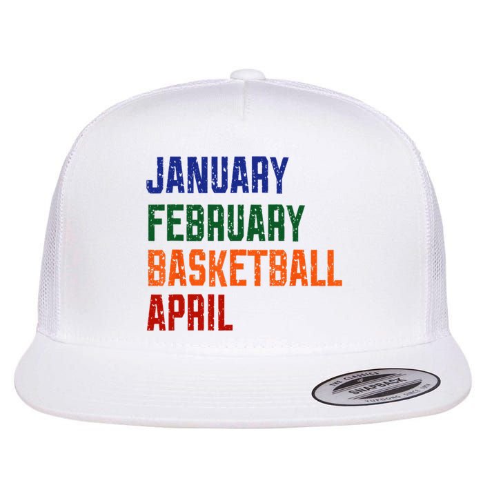 Vintage January February Basketball April Flat Bill Trucker Hat