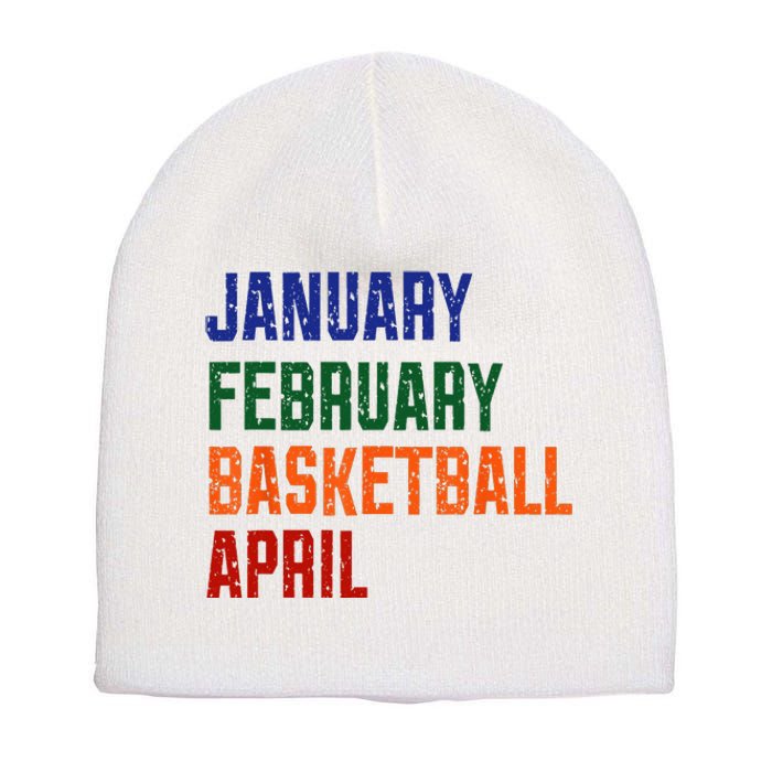 Vintage January February Basketball April Short Acrylic Beanie