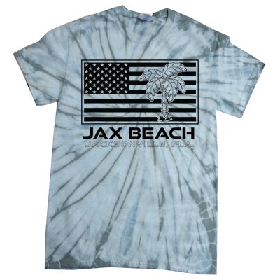 Visit Jacksonville Florida Vacation USA Flag Palms Jax Beach Tie-Dye T-Shirt