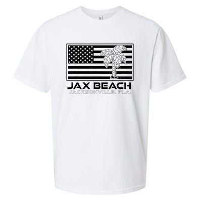 Visit Jacksonville Florida Vacation USA Flag Palms Jax Beach Sueded Cloud Jersey T-Shirt