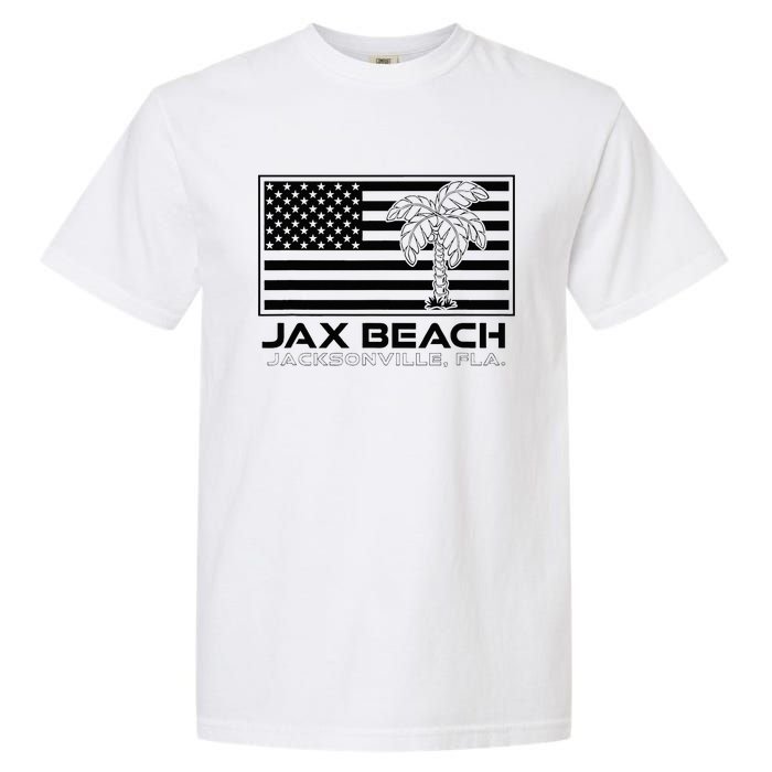 Visit Jacksonville Florida Vacation USA Flag Palms Jax Beach Garment-Dyed Heavyweight T-Shirt