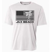 Visit Jacksonville Florida Vacation USA Flag Palms Jax Beach Cooling Performance Crew T-Shirt