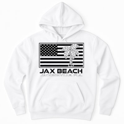 Visit Jacksonville Florida Vacation USA Flag Palms Jax Beach Hoodie