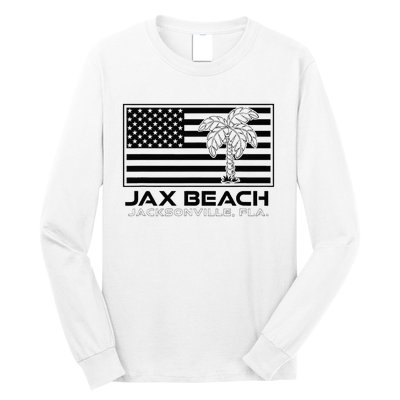 Visit Jacksonville Florida Vacation USA Flag Palms Jax Beach Long Sleeve Shirt