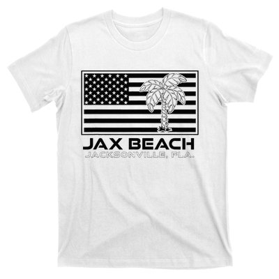 Visit Jacksonville Florida Vacation USA Flag Palms Jax Beach T-Shirt