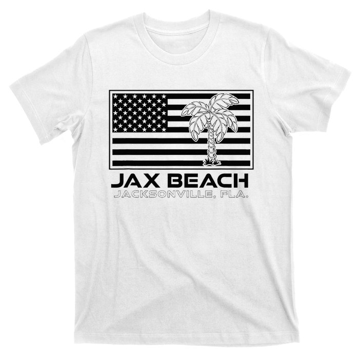 Visit Jacksonville Florida Vacation USA Flag Palms Jax Beach T-Shirt