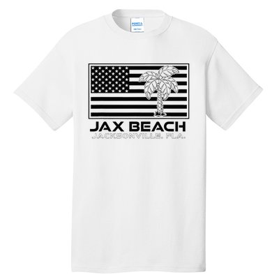 Visit Jacksonville Florida Vacation USA Flag Palms Jax Beach Tall T-Shirt