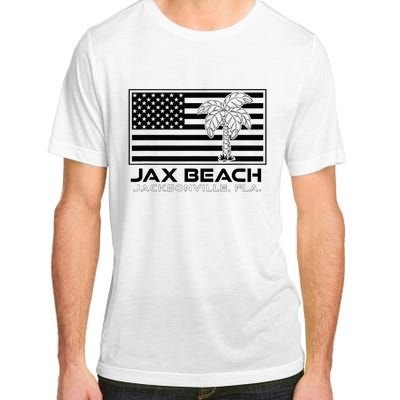 Visit Jacksonville Florida Vacation USA Flag Palms Jax Beach Adult ChromaSoft Performance T-Shirt