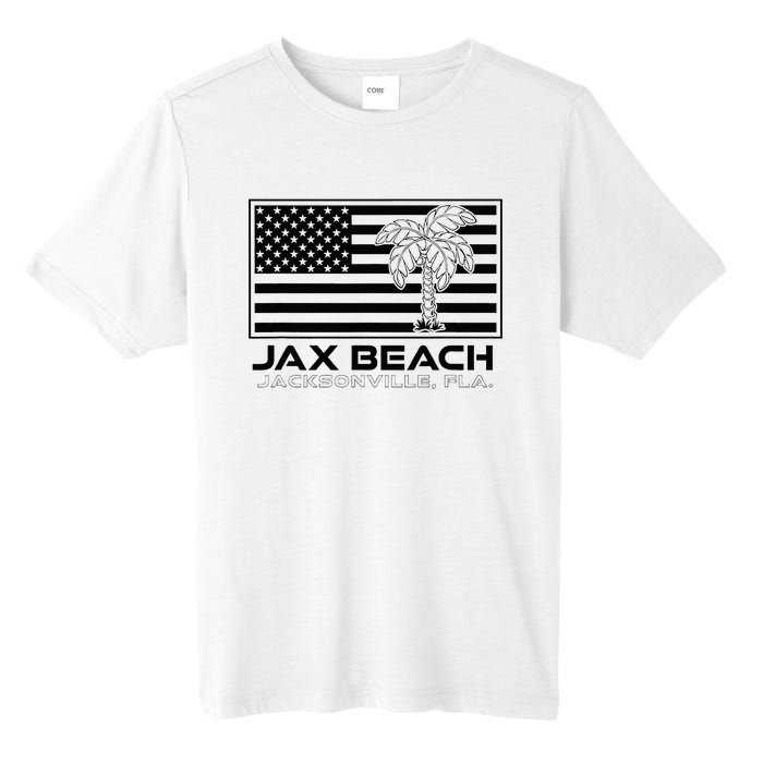 Visit Jacksonville Florida Vacation USA Flag Palms Jax Beach Tall Fusion ChromaSoft Performance T-Shirt