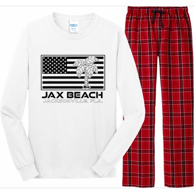 Visit Jacksonville Florida Vacation USA Flag Palms Jax Beach Long Sleeve Pajama Set