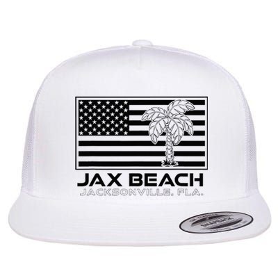 Visit Jacksonville Florida Vacation USA Flag Palms Jax Beach Flat Bill Trucker Hat