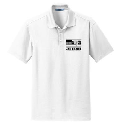 Visit Jacksonville Florida Vacation USA Flag Palms Jax Beach Dry Zone Grid Polo