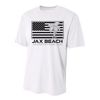 Visit Jacksonville Florida Vacation USA Flag Palms Jax Beach Performance Sprint T-Shirt