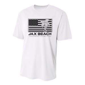 Visit Jacksonville Florida Vacation USA Flag Palms Jax Beach Youth Performance Sprint T-Shirt