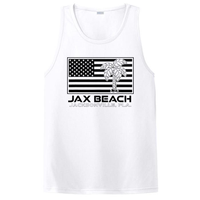 Visit Jacksonville Florida Vacation USA Flag Palms Jax Beach PosiCharge Competitor Tank