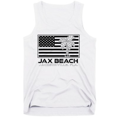 Visit Jacksonville Florida Vacation USA Flag Palms Jax Beach Tank Top