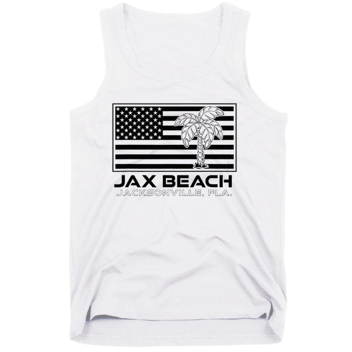 Visit Jacksonville Florida Vacation USA Flag Palms Jax Beach Tank Top