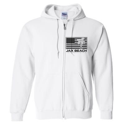 Visit Jacksonville Florida Vacation USA Flag Palms Jax Beach Full Zip Hoodie