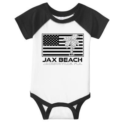 Visit Jacksonville Florida Vacation USA Flag Palms Jax Beach Infant Baby Jersey Bodysuit