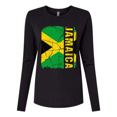 Vintage Jamaican Flag Jamaica Pride Roots Heritage Gift Womens Cotton Relaxed Long Sleeve T-Shirt