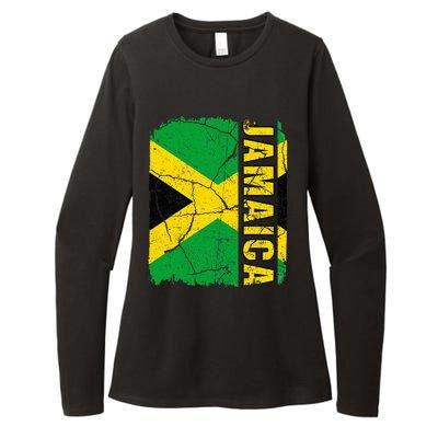 Vintage Jamaican Flag Jamaica Pride Roots Heritage Gift Womens CVC Long Sleeve Shirt