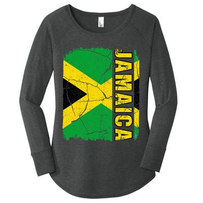 Vintage Jamaican Flag Jamaica Pride Roots Heritage Gift Women's Perfect Tri Tunic Long Sleeve Shirt