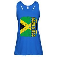 Vintage Jamaican Flag Jamaica Pride Roots Heritage Gift Ladies Essential Flowy Tank