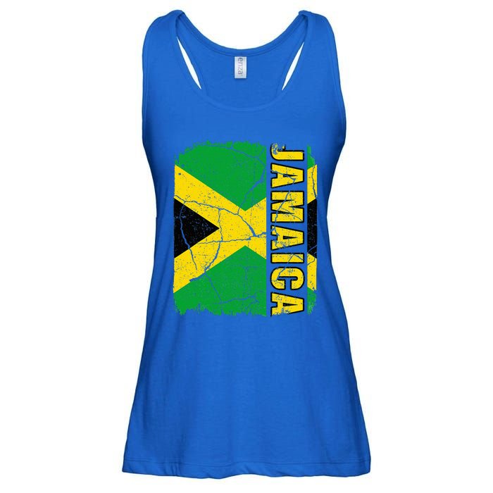 Vintage Jamaican Flag Jamaica Pride Roots Heritage Gift Ladies Essential Flowy Tank