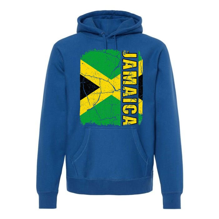 Vintage Jamaican Flag Jamaica Pride Roots Heritage Gift Premium Hoodie