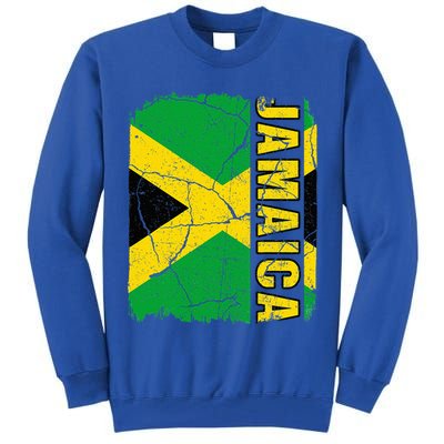 Vintage Jamaican Flag Jamaica Pride Roots Heritage Gift Tall Sweatshirt